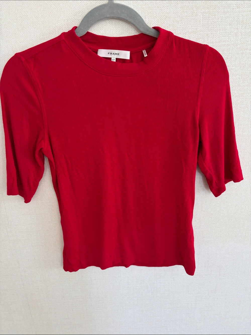 Frame Denim Scarlet Ribbed Short Sleeve Tee